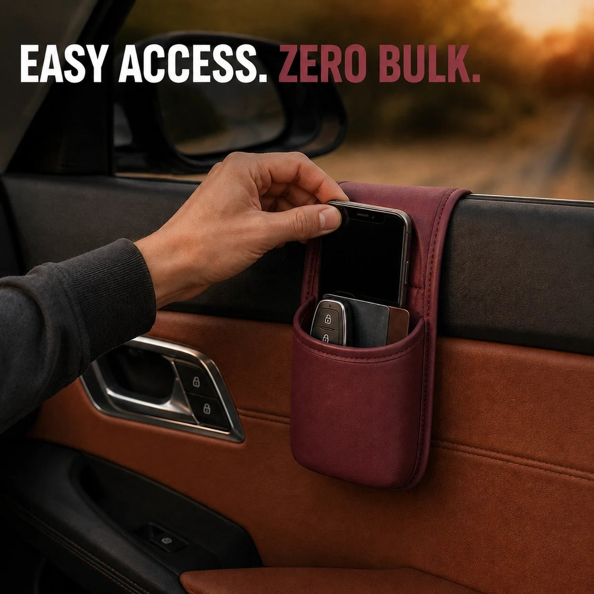 ⚡50% OFF⚡-Leather Car Door Storage Pocket | Double-Layer Car Door Organizer