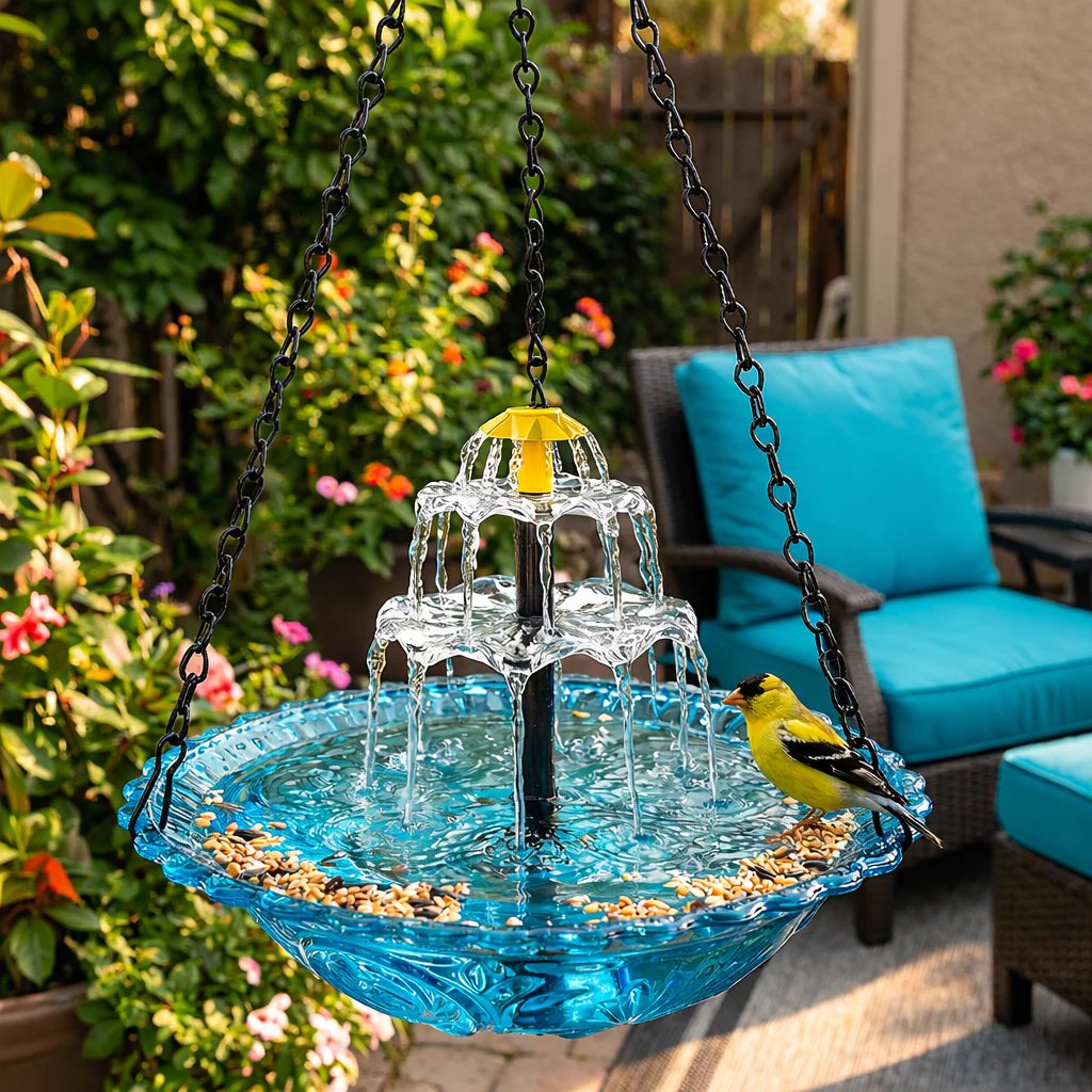 🔥🔥49% Off--Solar Cascade Hanging Bird Bath Fountain