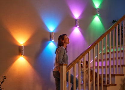 Motion sensor wall lights on staircase