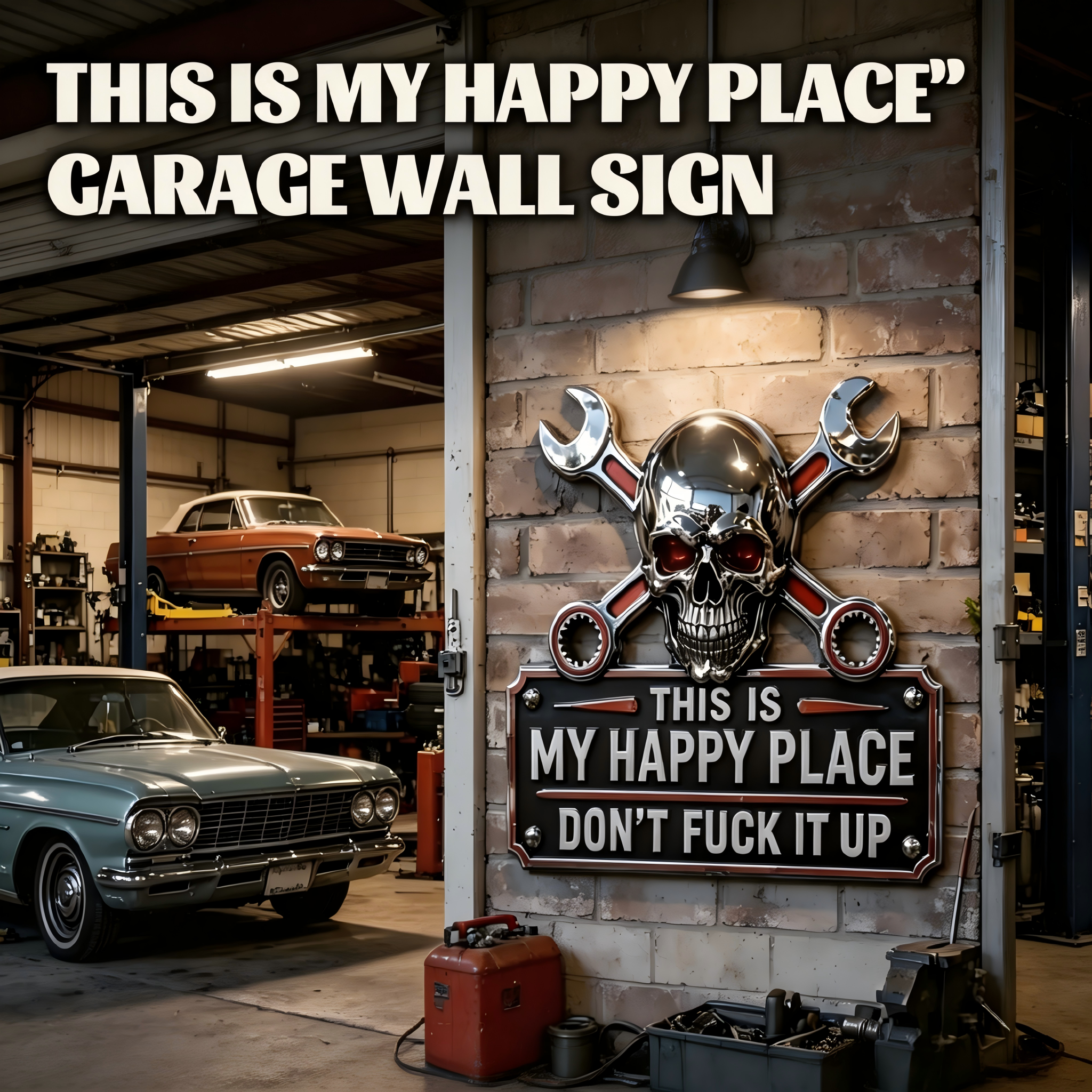 THIS IS MY HAPPY PLACE GARAGE WALL SIGN