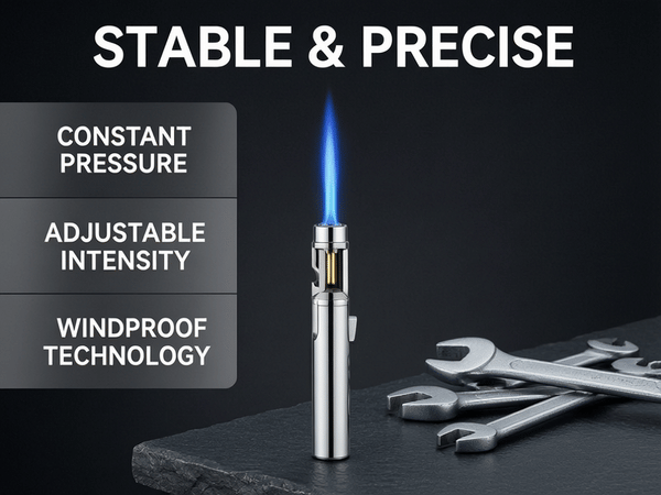 Portable Torch Lighter-🔥 1300℃ of Pure Power – Windproof, Refillable & Ready for Anything! 💨🍳🏕️