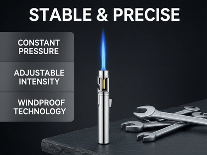 Portable Torch Lighter-🔥 1300℃ of Pure Power – Windproof, Refillable & Ready for Anything! 💨🍳🏕️