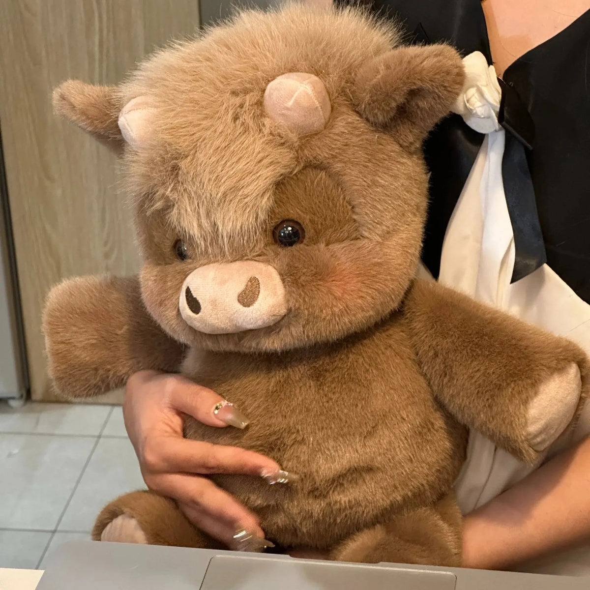 🐮 Fluffy Highland Cow Plush – Cozy Cuddle Gift for Cow Lovers