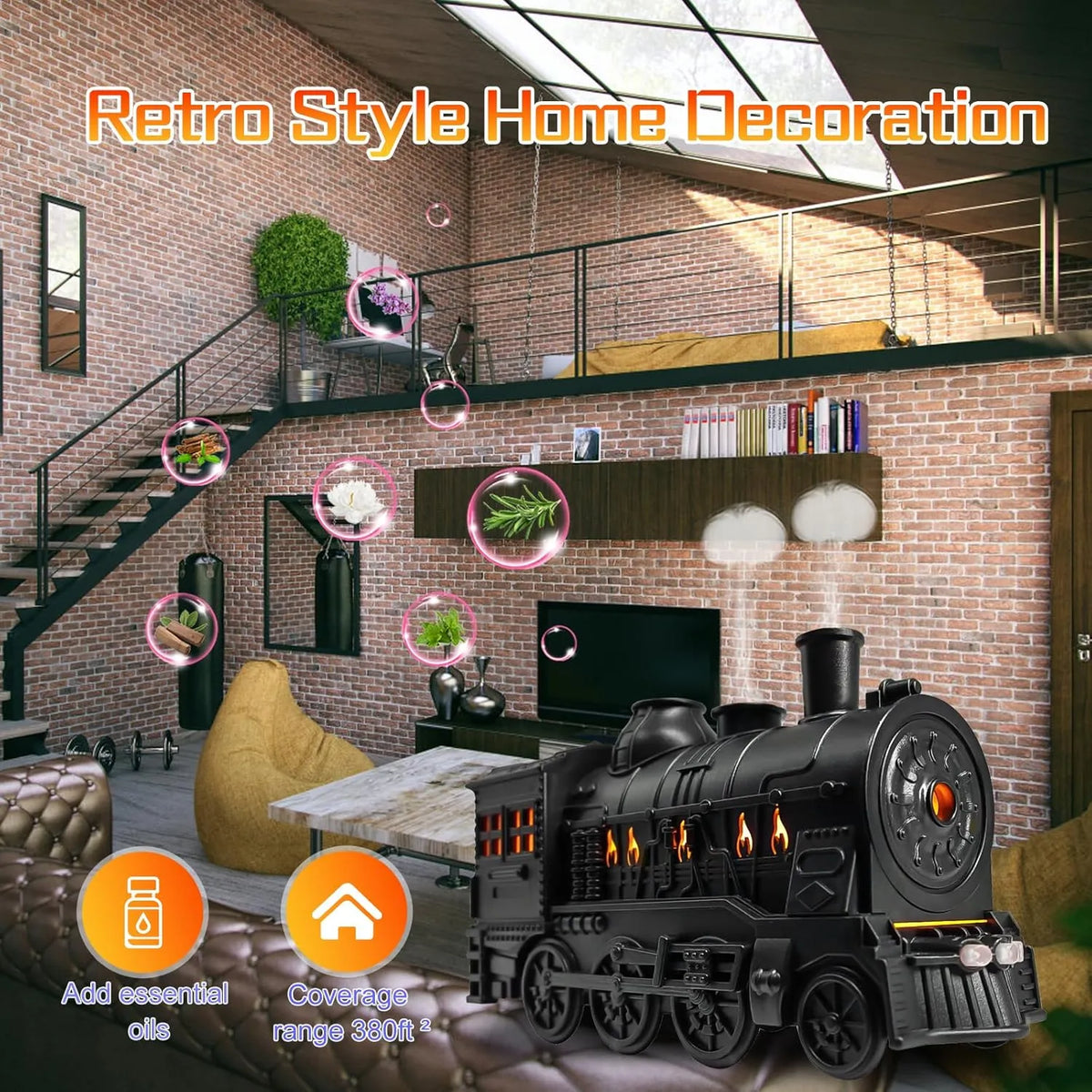 🔥Hot Sale 46% OFF🚂Retro Train Essential Oil Diffuser Humidifier-Free Shipping❗