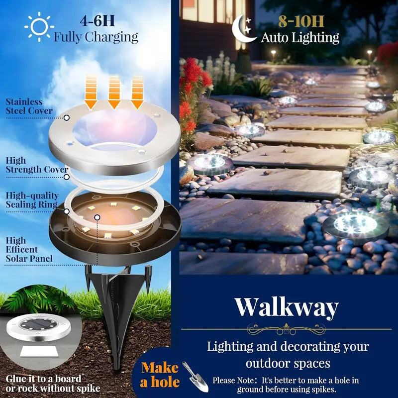 Solar Lights for Outside,12 Pack Solar Lights Outdoor Waterproof