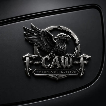 🦅 F-CAW-F™ Midnight Edition Metal Emblem - Premium Raven Badge For Drivers With Attitude