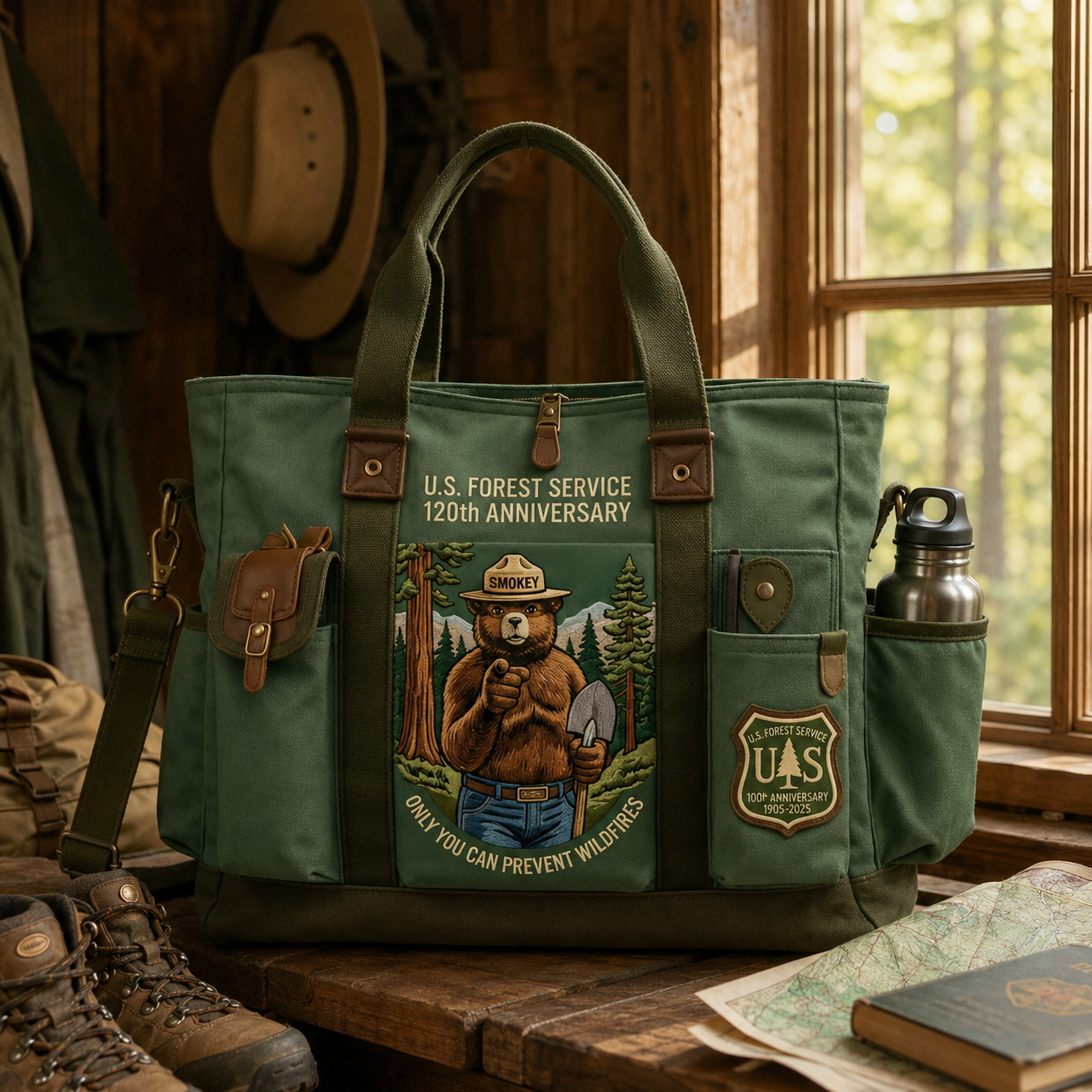 🐻🏞️USFS 120th Anniversary Edition Heavy-Duty Multifunctional Outdoor Tote Bag