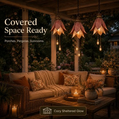 🌸✨Vintage Flower Hanging Lights – Daytime Sculpture, Nighttime Magic