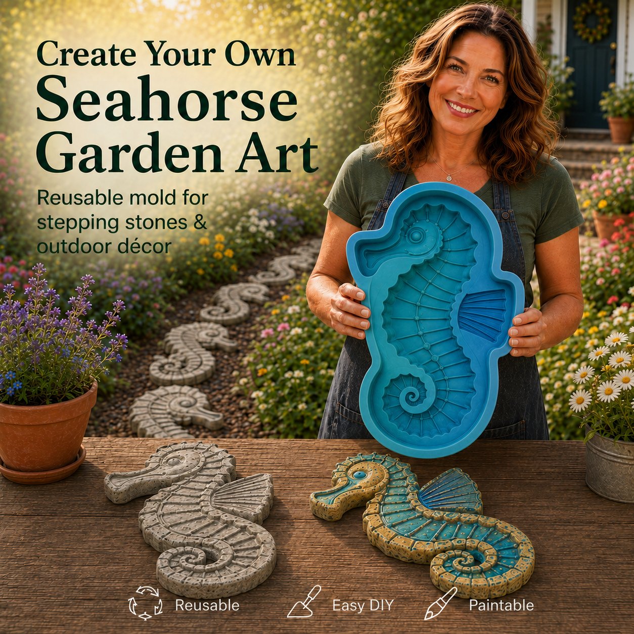 🔥LAST DAY 50% OFF - 🌊 Reusable Ocean Theme Garden Art Mold – Make Your Garden Truly One of a Kind (📦Buy 2 Free Shipping)