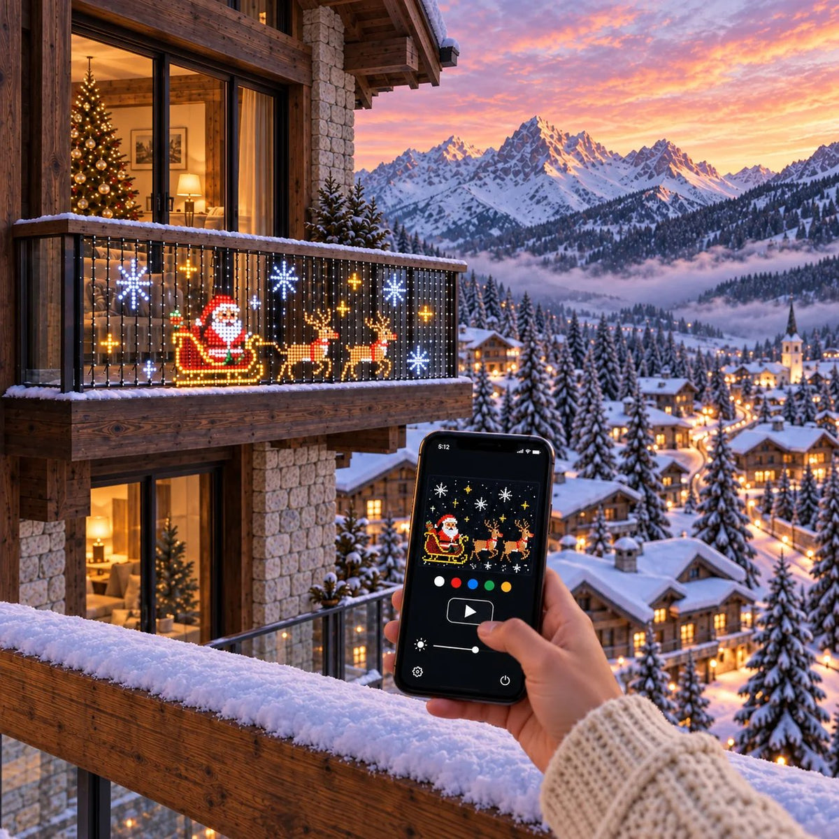 🎄 Smart LED Curtain Lights - Turn Your Wall Into A Christmas Light Show ✨