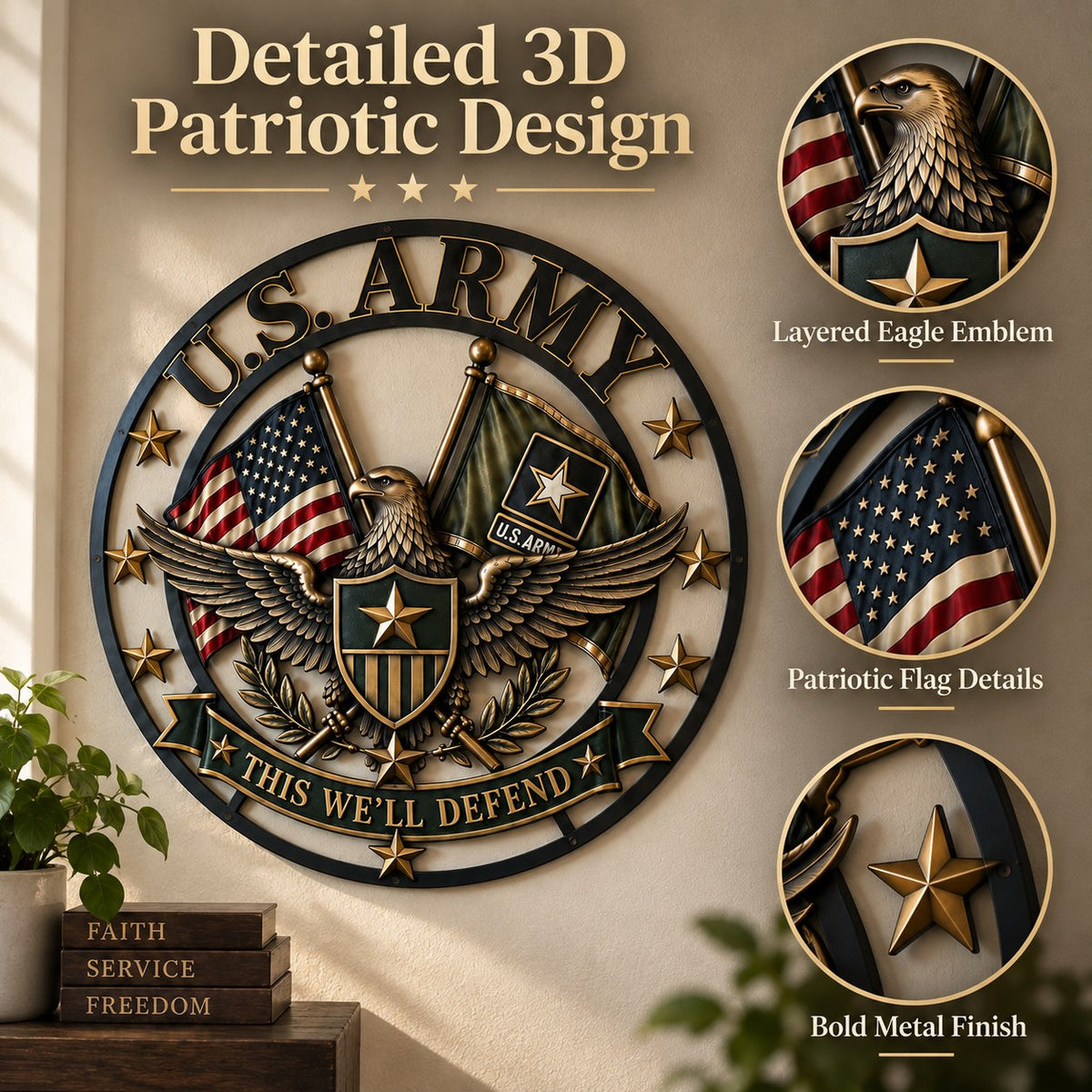 🇺🇸 U.S. Army Tribute Wall Decor