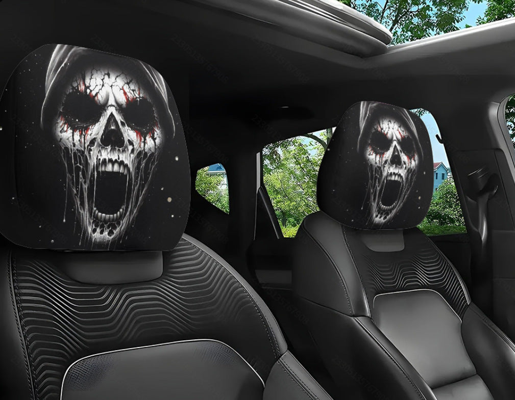 Funny Cartoon Car Headrest Covers – 2PCS Universal Fit