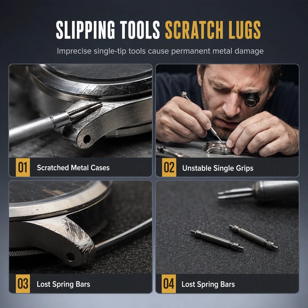 ✨🔥Watch Repair Tool V Shaped Spring Bar Pliers and Tweezers Kit for Strap Removal