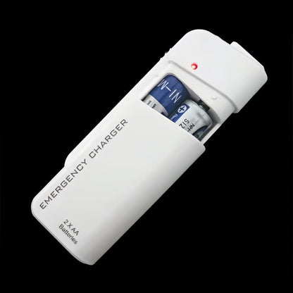 Portable Emergency Phone Charger AA Battery Powered Power Bank with LED Flashlight