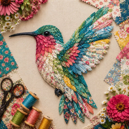 🧵 Beginner Friendly ✨ 3D Patchwork Bird DIY Craft Kit – Create a Layered Fabric Bird Worth Displaying