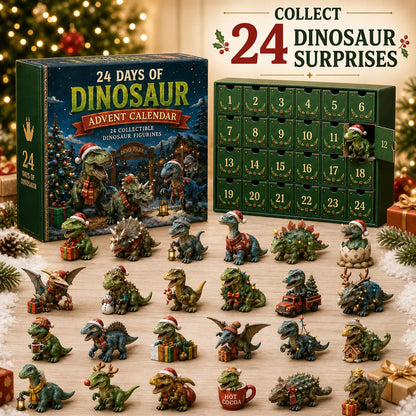 🦖24 Days of Dinosaur Christmas Advent Calendar – 24 Collectible Dino Figurines Holiday Surprises