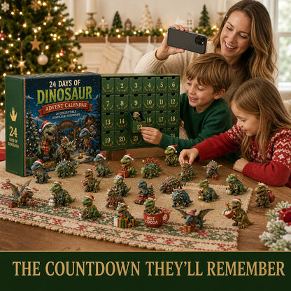 🦖24 Days of Dinosaur Christmas Advent Calendar – 24 Collectible Dino Figurines Holiday Surprises