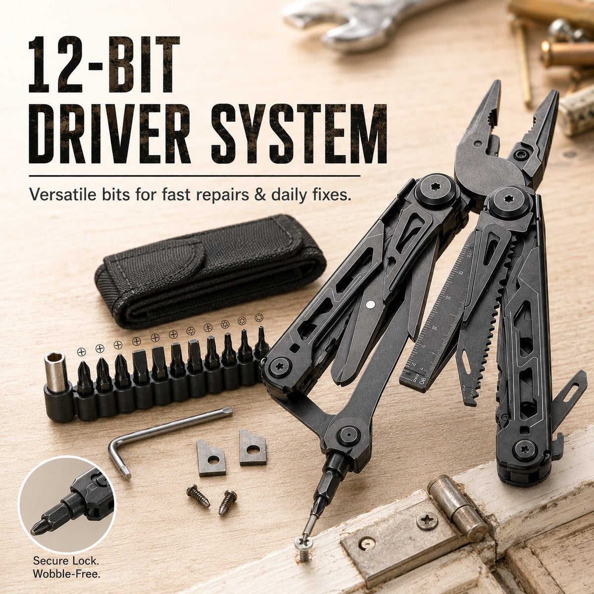 🏕️16‑in‑1 Multi‑Tool Pliers with Full‑Size Folding Scissors