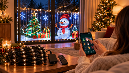 Animated Christmas LED Curtain Lights  A Window Full of Christmas 🎄✨