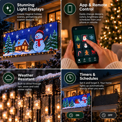 Animated Christmas LED Curtain Lights  A Window Full of Christmas 🎄✨