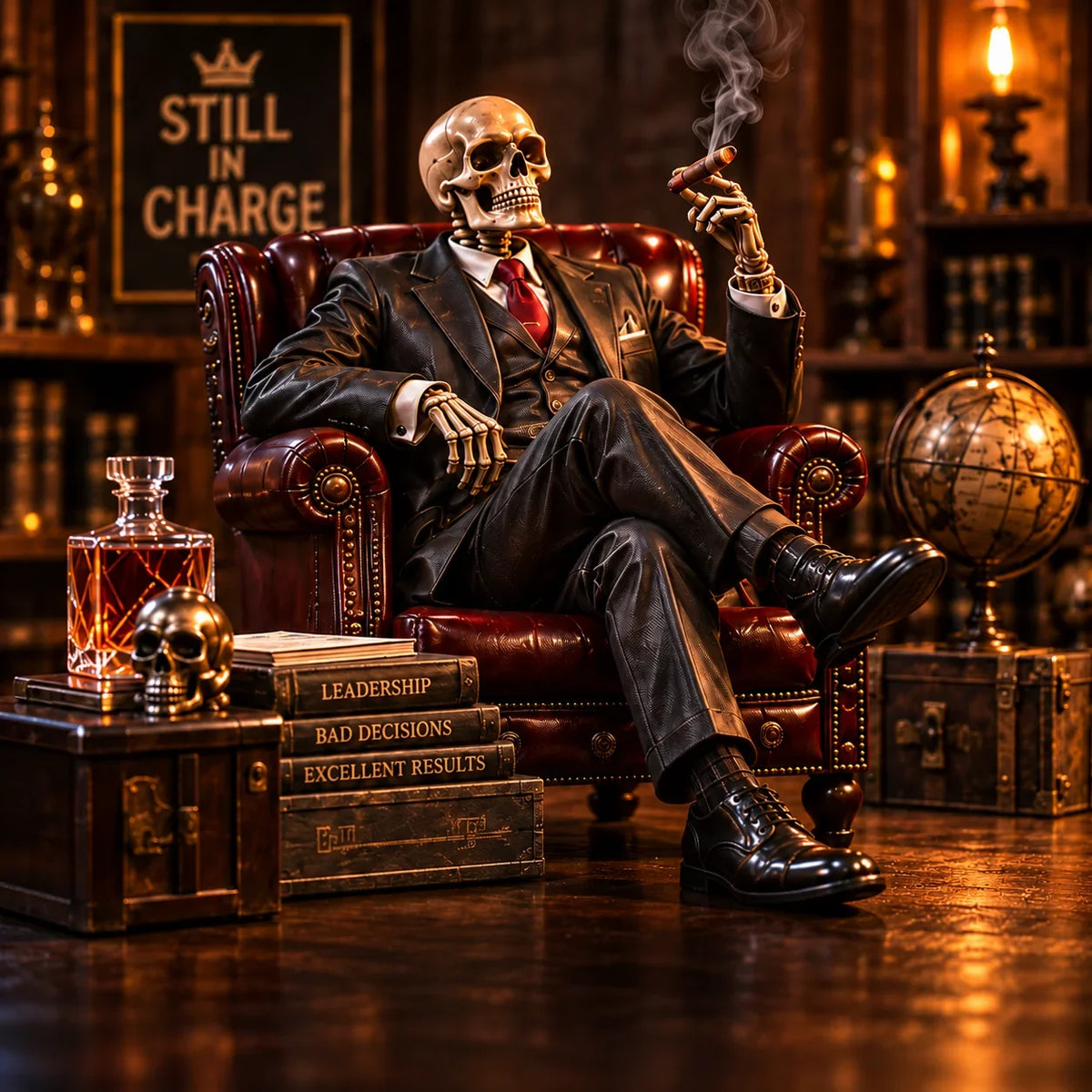 💀🔥 Bad to the Bone – 6 Dark Humor Skeleton Collectibles for Men, Man Cave Decor & Unique Gifts 🎁