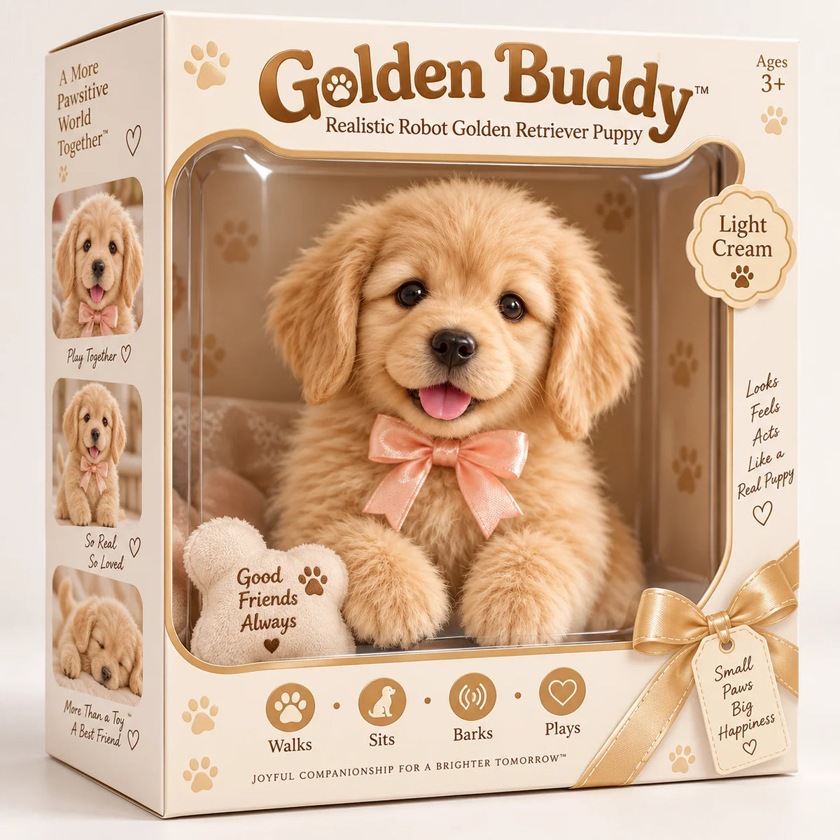Golden Buddy robotic puppy gift box