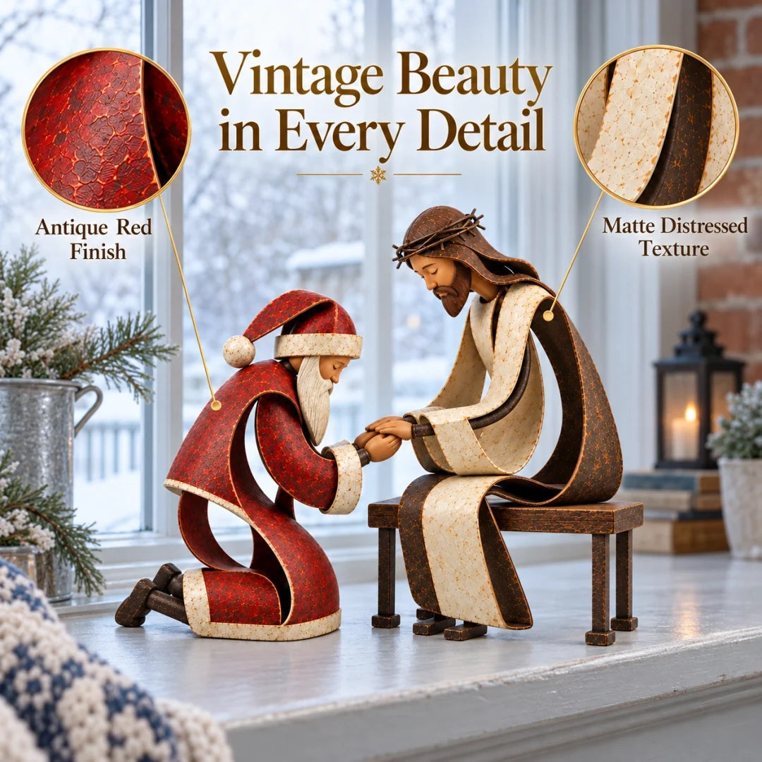 🔥LAST DAY 49% OFF✝️🎅Santa Kneeling Before Jesus Christmas Figurines