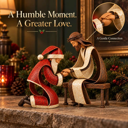 🔥LAST DAY 49% OFF✝️🎅Santa Kneeling Before Jesus Christmas Figurines