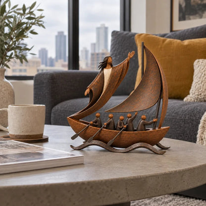 🎁Last Day 49% OFF🔥Peace in the Storm Faith Sailboat Sculpture