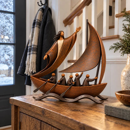 🎁Last Day 49% OFF🔥Peace in the Storm Faith Sailboat Sculpture