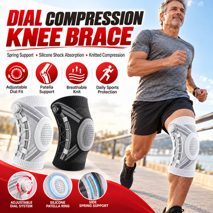 Dial-Adjustable Sports Knee Brace with Alloy Spring Support