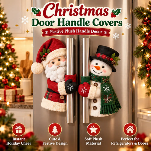 🎅✨Christmas Door Handle Covers – Santa & Snowman Plush Door Knob Decorations