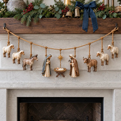 ⏳Last Day 50% OFF - ✝️🎄Handcrafted Wooden Nativity Garland(📦Buy 2 Free Shipping)