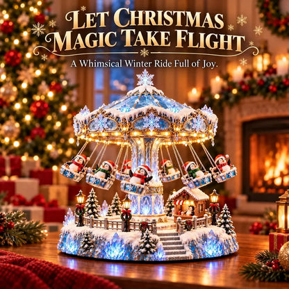 🎄 Christmas Sale 50% OFF! 🐧 Penguin Christmas Carousel – Rotating Winter Light Display✨