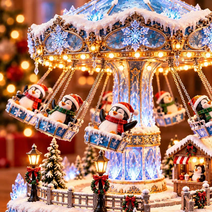 🔥 Christmas Sale 50% OFF! 🔥🐧 Penguin Christmas Carousel – Rotating Winter Light Display