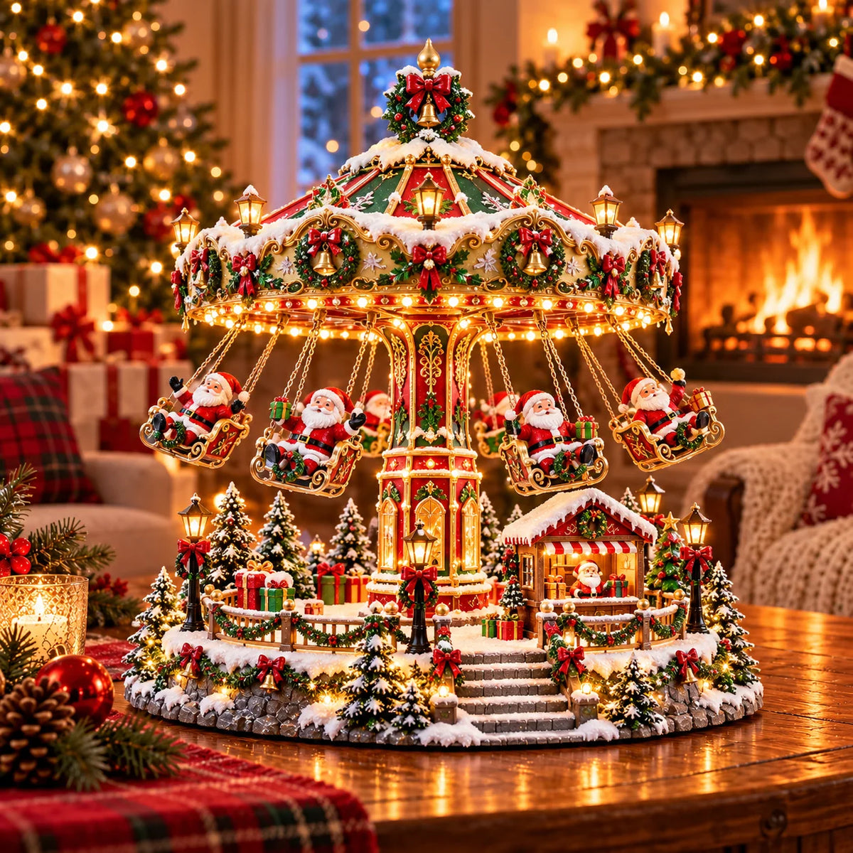 🔥 Christmas Sale 50% OFF! 🔥🐧 Penguin Christmas Carousel – Rotating Winter Light Display