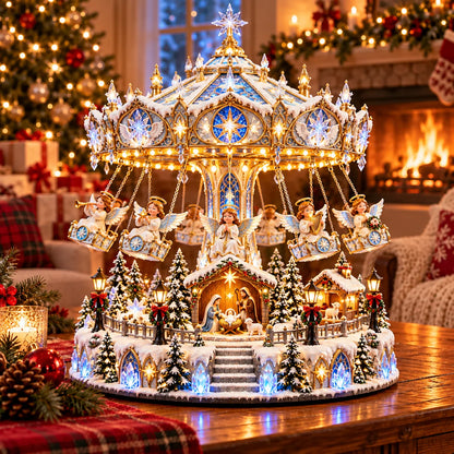 🎄 Christmas Sale 50% OFF! 🐧 Penguin Christmas Carousel – Rotating Winter Light Display