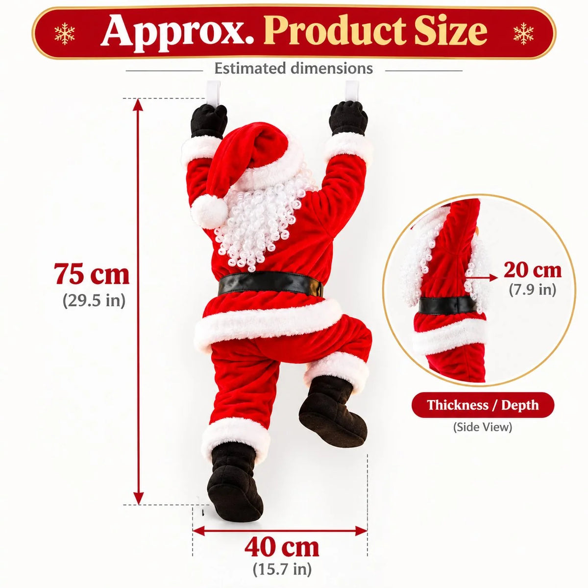 🎅🎄 Remote-Controlled Climbing Santa™ – Animated Christmas Roof & Gutter Hanging Decoration | Watch Santa Try to Climb Your Roof! 🎁