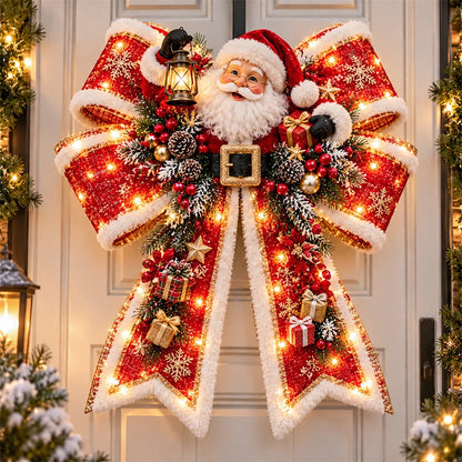 🎀🎄 Christmas Magic Bow Door Hangers – Oversized Light-Up Holiday Bows in 6 Festive Styles