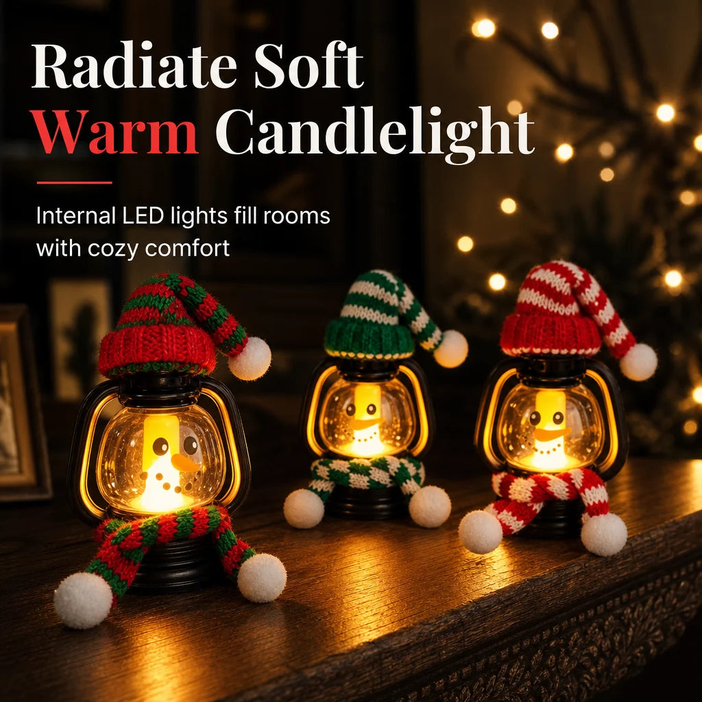 📢📢 50% OFF⛄Mini Christmas Snowman Lantern – Portable LED Night Light with Festive Hat & Scarf