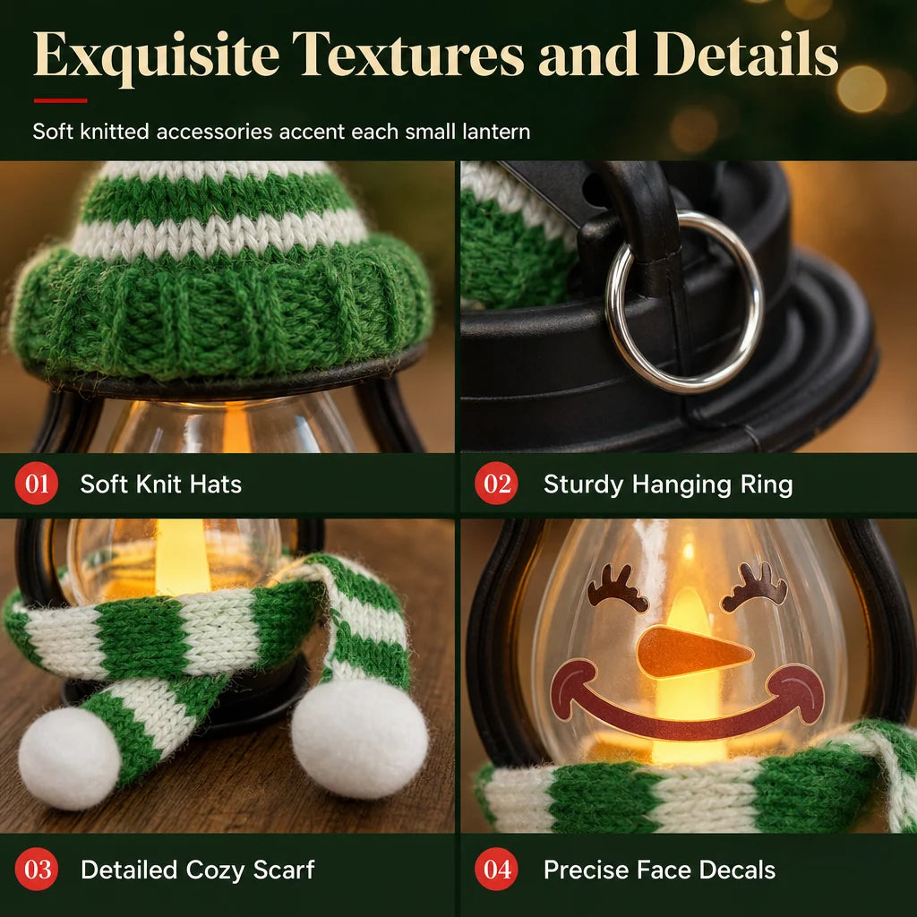 📢📢 50% OFF⛄Mini Christmas Snowman Lantern – Portable LED Night Light with Festive Hat & Scarf