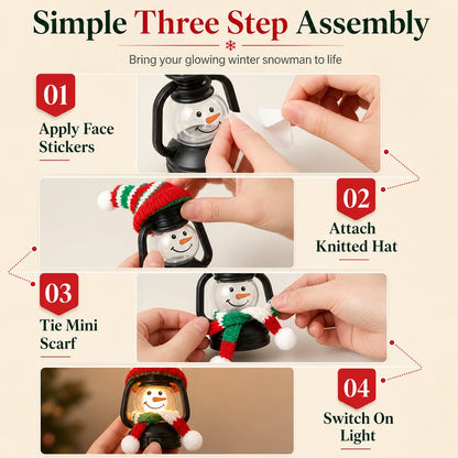 📢📢 50% OFF⛄Mini Christmas Snowman Lantern – Portable LED Night Light with Festive Hat & Scarf