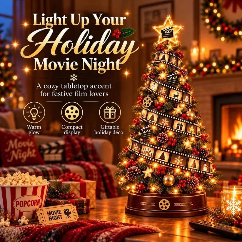 🎬Film Strip Christmas Tree Light – LED Tabletop Christmas Decor for Movie Lovers🎄
