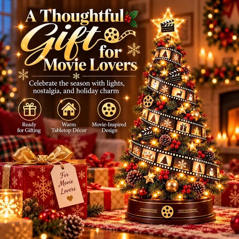 🎬Film Strip Christmas Tree Light – LED Tabletop Christmas Decor for Movie Lovers🎄