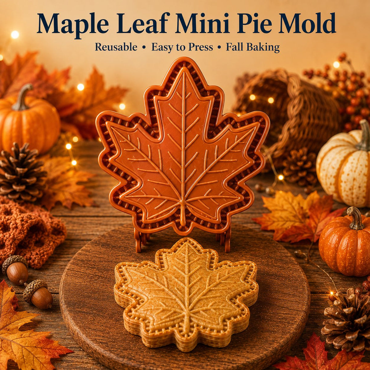🍂 8-Design Fall Mini Pie Mold Collection | Reusable Embossed Molds for Shaping Detailed Owl, Fox, Turkey, Pumpkin, Acorn & More 🥧✨