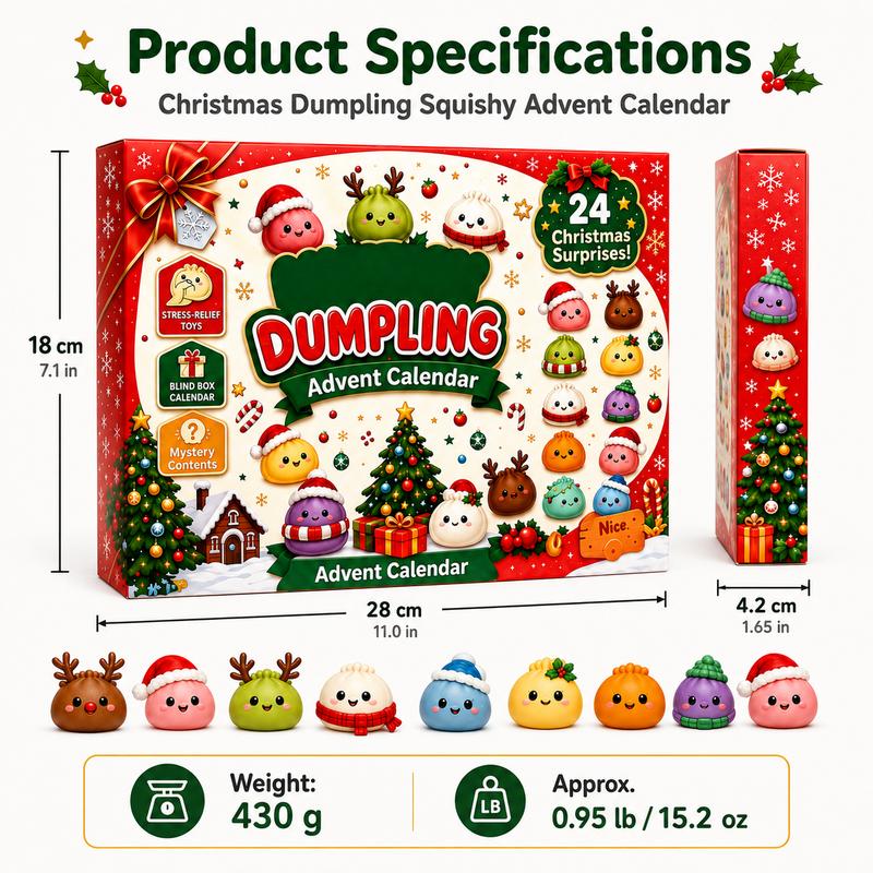 Dumpling squishy advent calendar dimensions