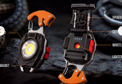 💡8‑in‑1 Multifunctional Keychain Flashlight🔦🌈
