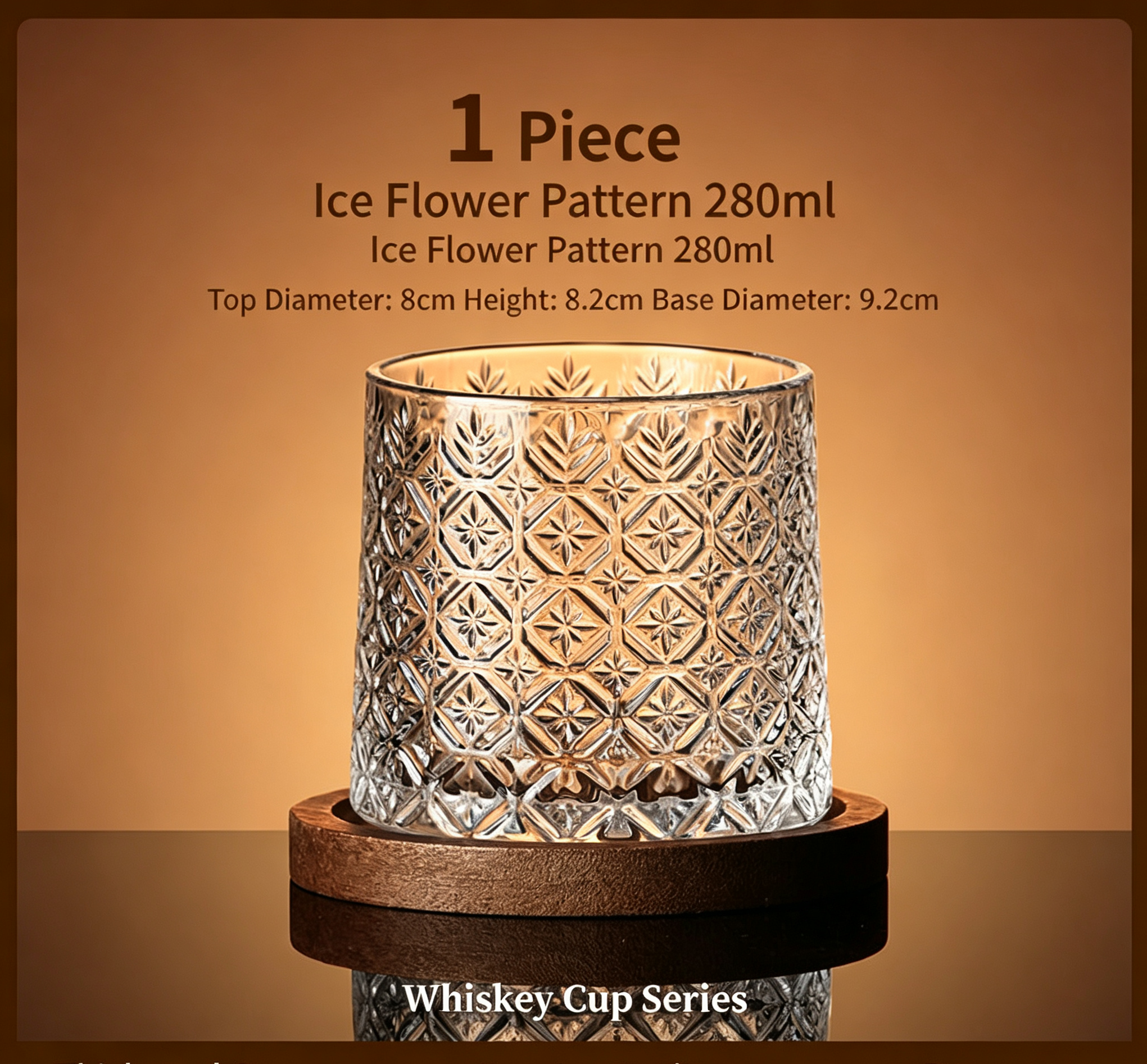 🍷Rotating Whiskey Glass with Wooden Base