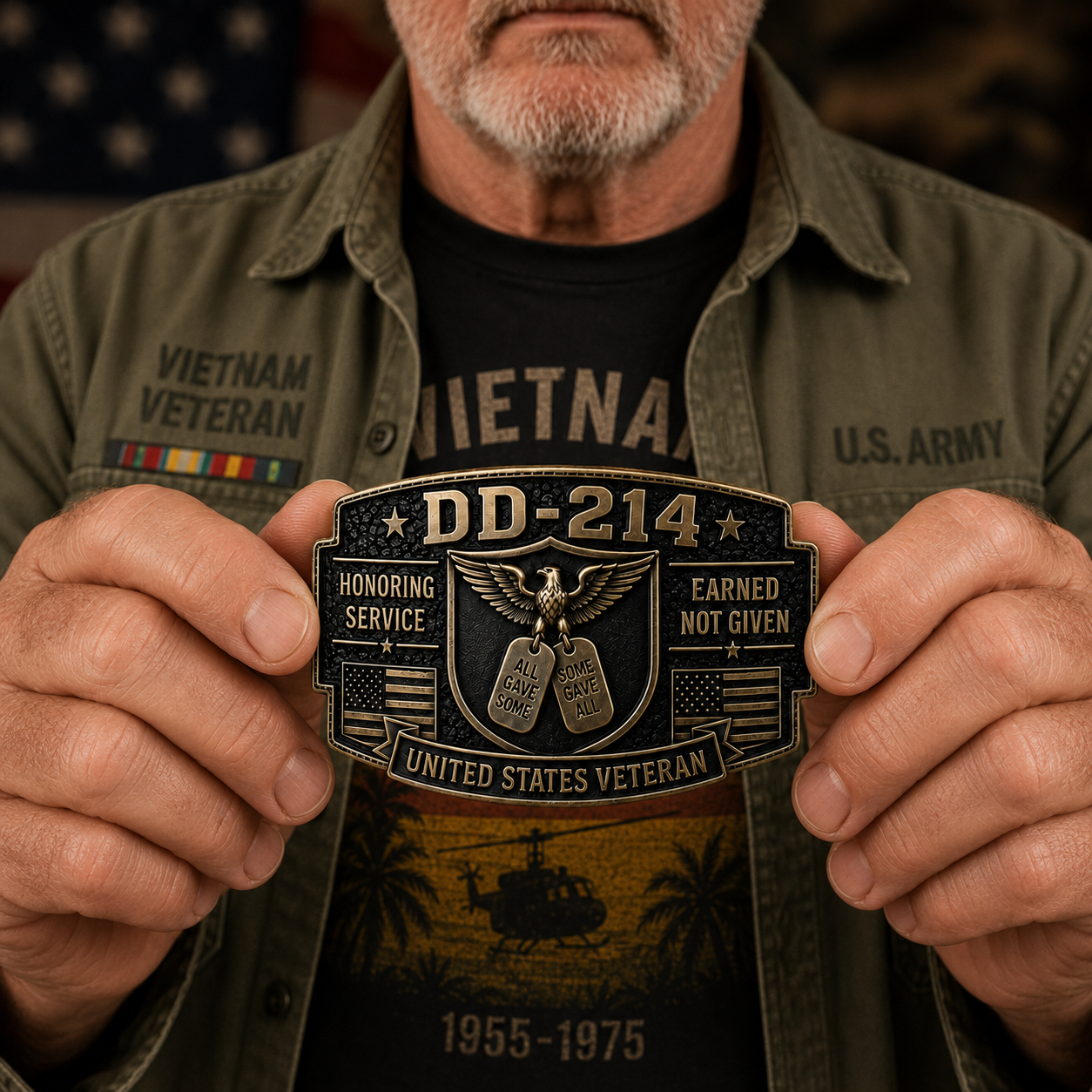 🎖️DD-214 Veteran Honor Belt Buckle - Crafted By VETERAN 'Robert Smith'