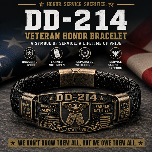 🔥DD-214 Veteran Honor Bracelet - Made By VETERAN 'Robert Smith'